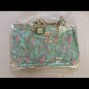 NWT LILLY PULITZER SAND BAR BLUE "POP" BEACH BAG TOTE SHORELINE HTF unopened